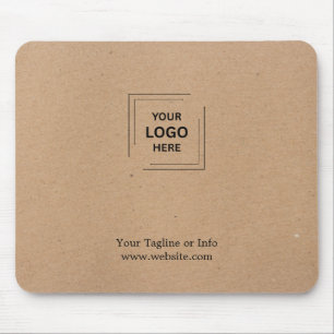 Tapis de souris de logo d'entreprise Kraft rustiqu