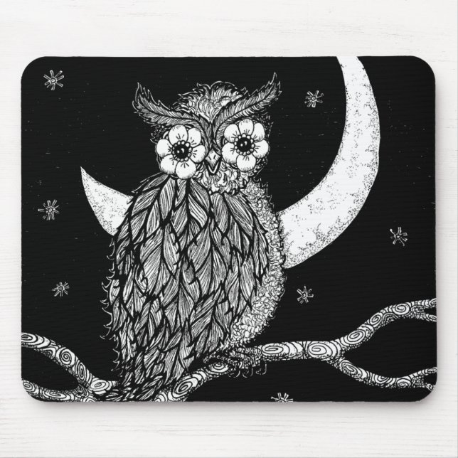 Tapis de souris de minuit de hibou (Devant)