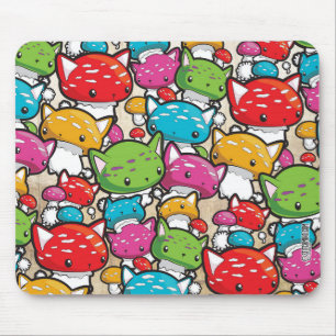 Tapis de souris de motif de champignon de chat de