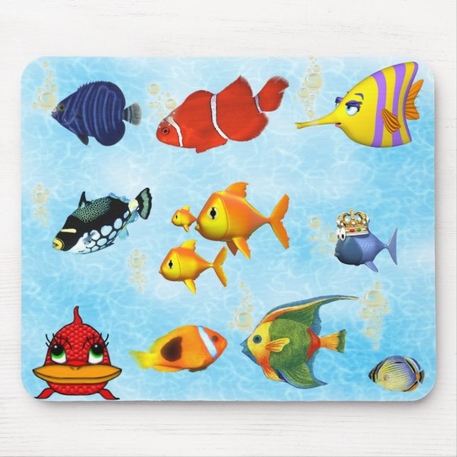 Tapis de souris de Mousepad d'aquarium de poissons (Devant)