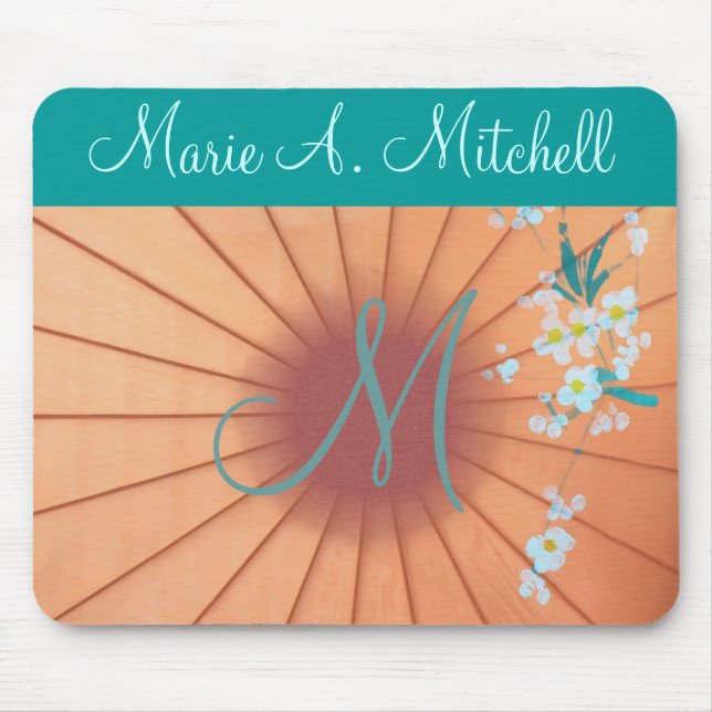 Tapis De Souris ~ de Mousepad floral : : Monogramme (Devant)