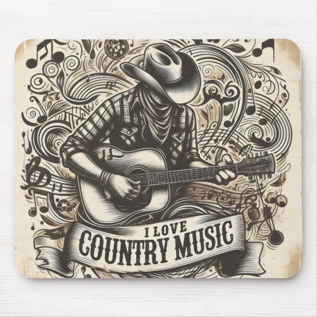 Tapis de souris de musique country. (Devant)