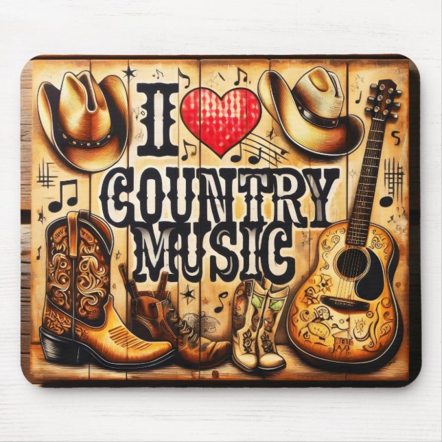 Tapis de souris de musique country. (Devant)
