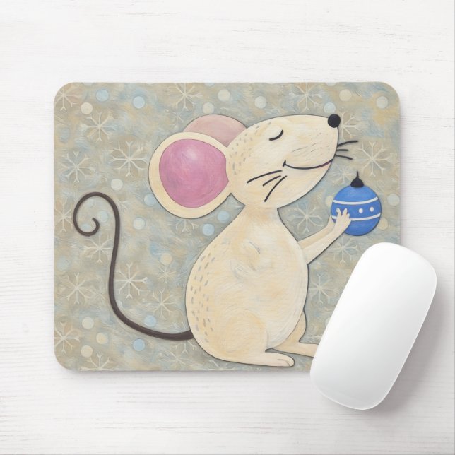 Tapis de souris de Noël mignon pour les fêtes (Avec souris)