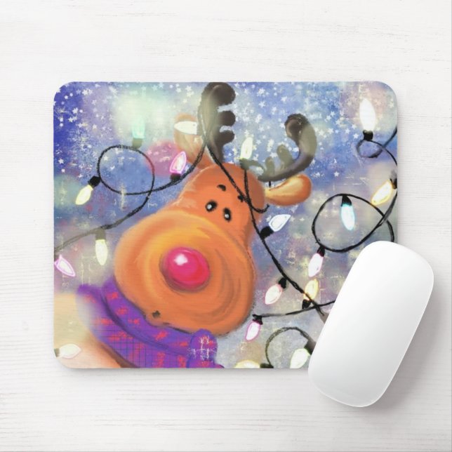 Tapis de souris de Noël rennes Cadeau (Avec souris)