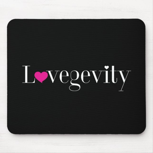 Tapis de souris de noir de logo de Lovegevity (Devant)