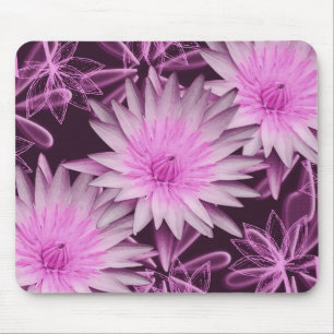 Tapis De Souris De noir fleur rose lilly