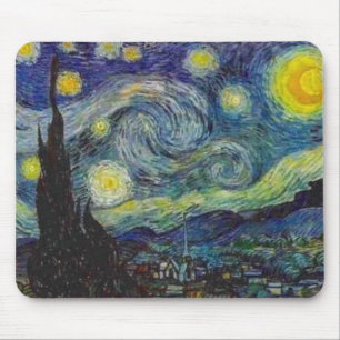 Tapis de souris de nuit étoilée de Van Gogh
