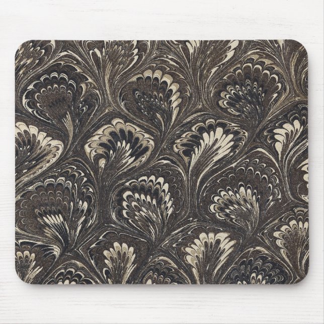 Tapis de souris de papier marbré de noir (Devant)