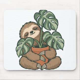 Tapis de souris de paresseux parent de plante étre