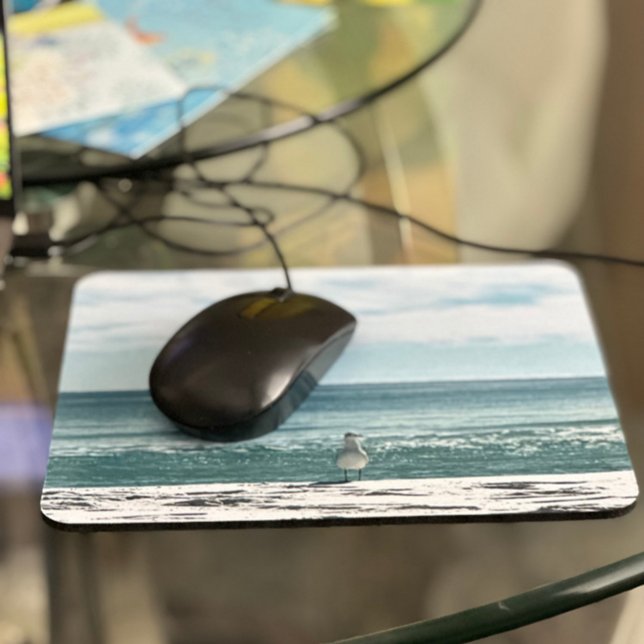 Tapis de souris de paysage de plage côtière (Coastal Bird, Beach Mouse Pad)