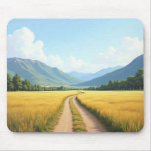 Tapis de souris de paysage de route de terre
