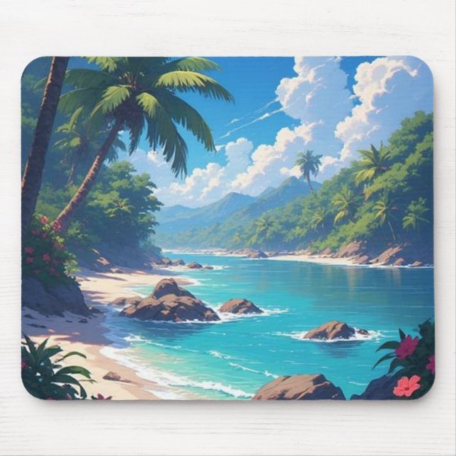 Tapis de souris de paysage océanique marin (Devant)