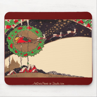 Tapis de souris de Père Noël de Noël d'art déco