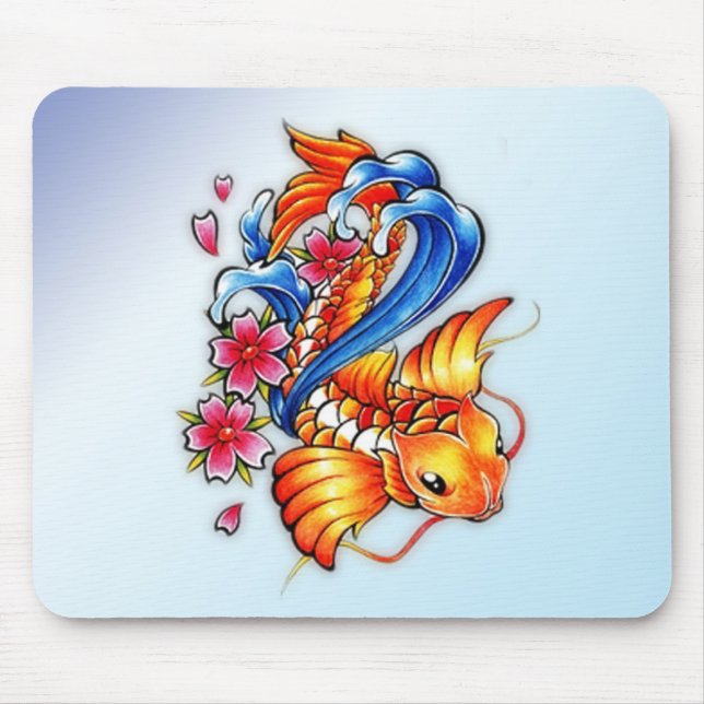 Tapis de souris de poissons de Koi de vol (Devant)