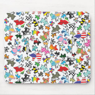 Tapis de souris de porc de vol