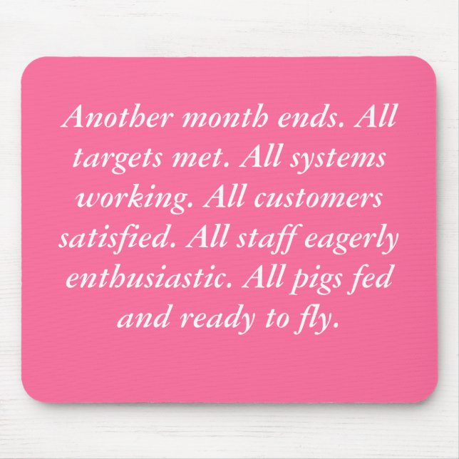 Tapis de souris de porcs de vol (Devant)