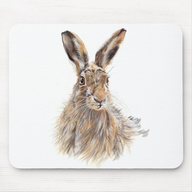 Tapis de souris de portrait de lièvres (Devant)