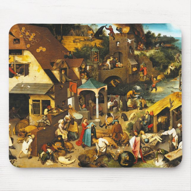 Tapis de souris de proverbes de Pieter Bruegel (Devant)