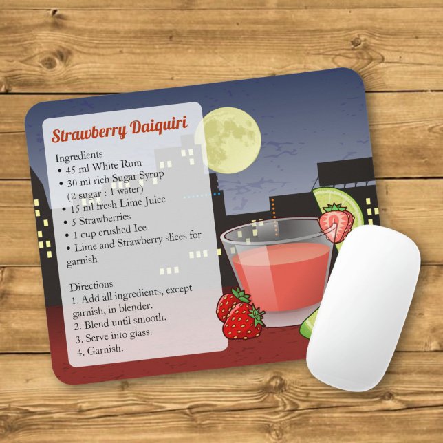 Tapis de souris de recette de Daiquiri aux fraises (Créateur téléchargé)