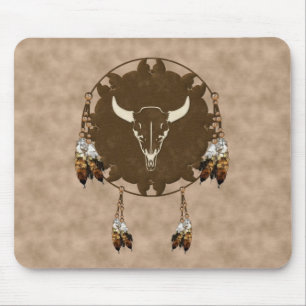 Tapis de souris de receveur de rêve de crâne de