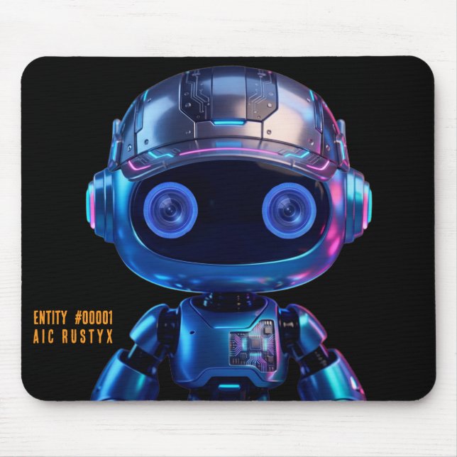 Tapis de souris de robot IA Cyberpunk #00001 | AIC (Devant)