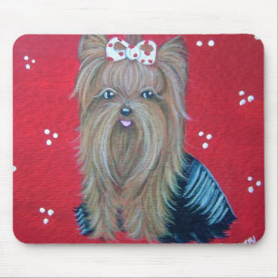 Tapis de souris de rouge de Yorkie