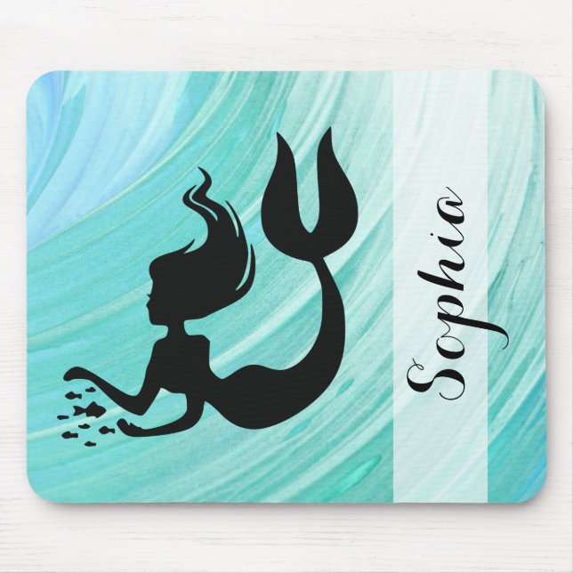 Tapis de souris de silhouette de sirène de (Devant)