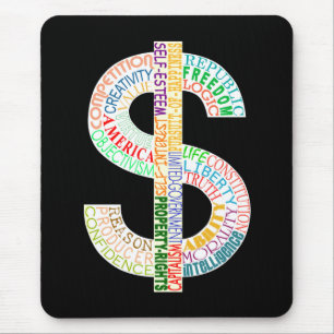 Tapis de souris de symbole dollar