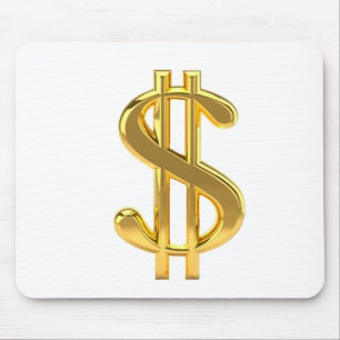 Tapis de souris de symbole dollar d'or