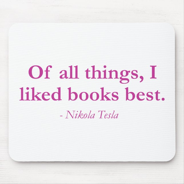 Tapis De Souris De toutes les choses, j'ai aimé des livres (Devant)