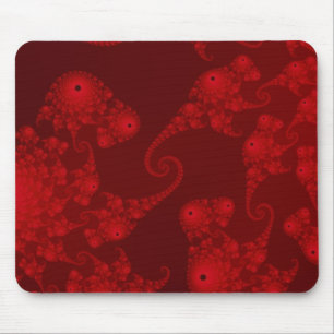 Tapis de souris de troupeau d'hippocampe rouge pro