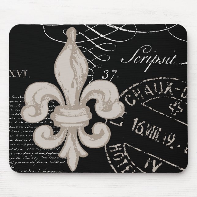 Tapis de souris de Vintage Fleur de Lis… (Devant)