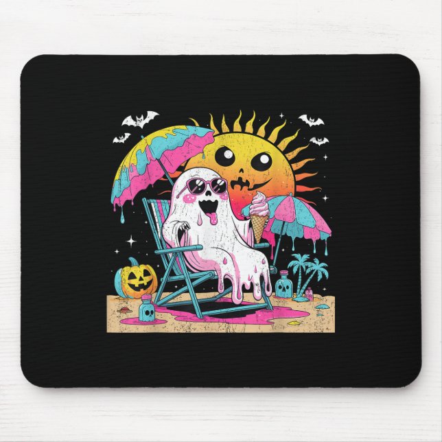 Tapis De Souris Dead Inside Tan Extérieur Funny Ghost Beach Art (Devant)