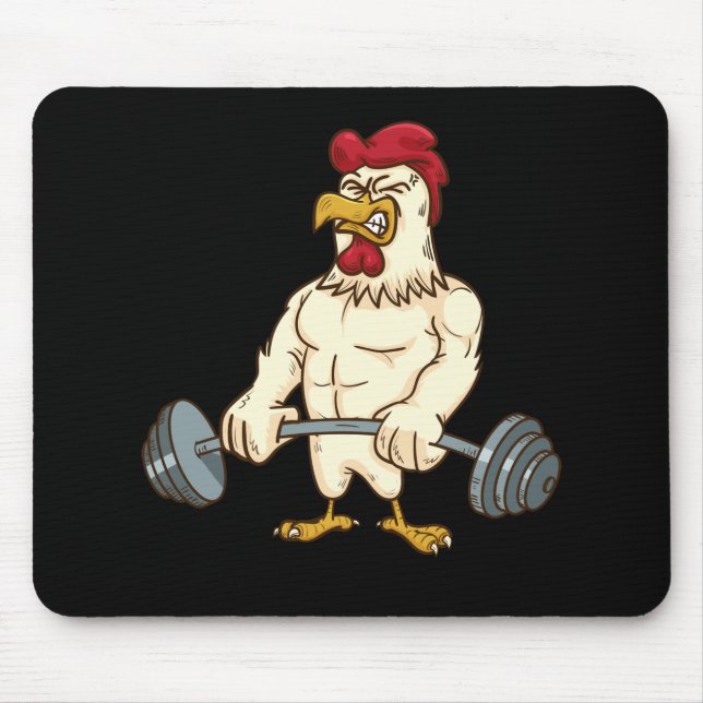 Tapis De Souris Deadlift Gym Chicken Fitness Bodybuilding (Devant)