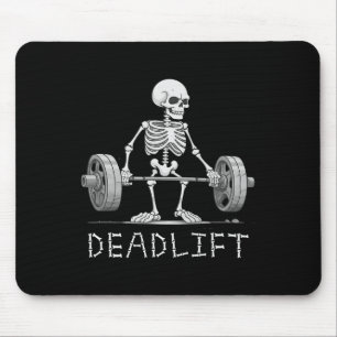 Tapis De Souris Deadlift Skeleton Halloween drôle Poids Lifting C