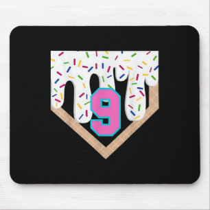 Tapis De Souris Débit de baseball 9e anniversaire Accueil Plate Bo