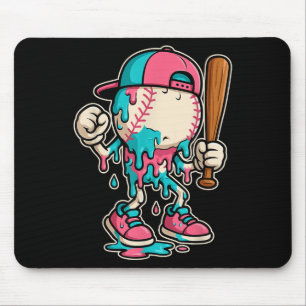 Tapis De Souris Débit De Baseball Pour Les Garçons Crème Glace Déb