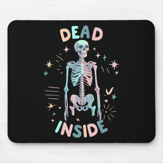 Tapis De Souris Debout dans le squelette Décontracté Halloween fem (Devant)