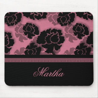 Tapis De Souris Décadence florale grineuse Mousepad, rose