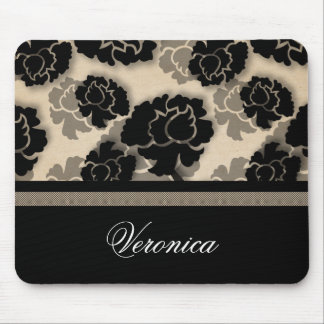 Tapis De Souris Décadence florale grungy Mousepad, Beige ivoire