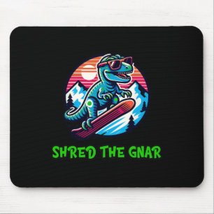 Tapis De Souris Déchiquetez le Gnar Drôle de Dinosaure T-rex Snowb