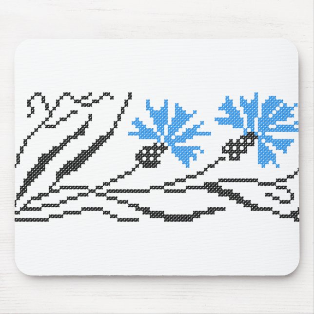 Tapis De Souris Décor croix de Cornflower bleu (Devant)