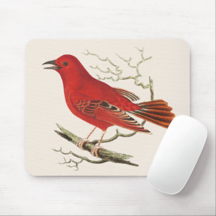 Tapis De Souris Décor d'art naturaliste de l'oiseau Tanager Écarla