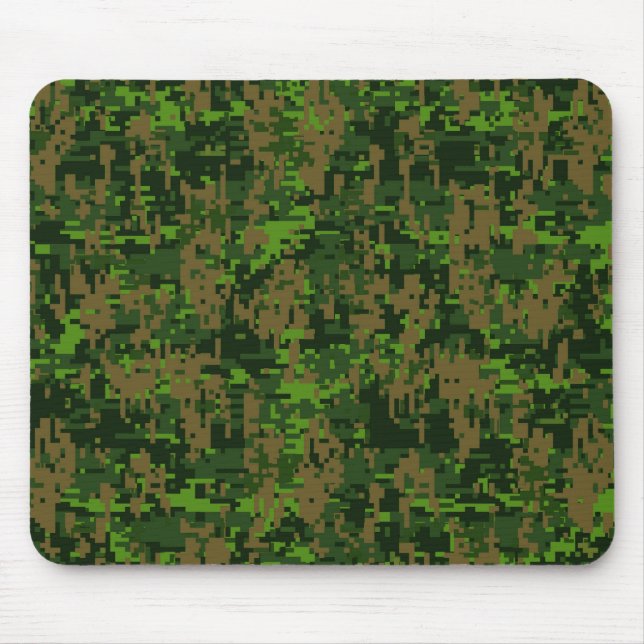 Tapis De Souris Décor de Camouflage vert numérique de style Woodla (Devant)