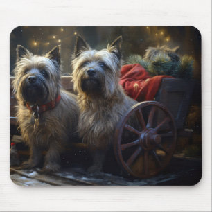 Tapis De Souris Décor de Noël Cairn Terrier enneigé 