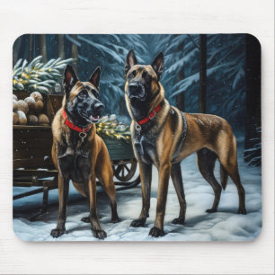 Tapis De Souris Décor de Noël Malinoi Snowy Sleigh