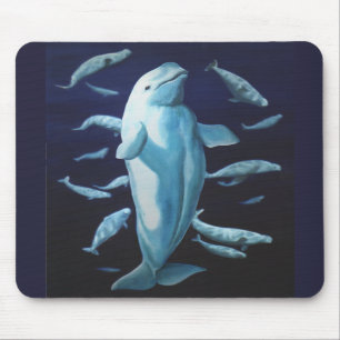 Tapis De Souris Décor de peinture de baleine de Mousepad d'art de