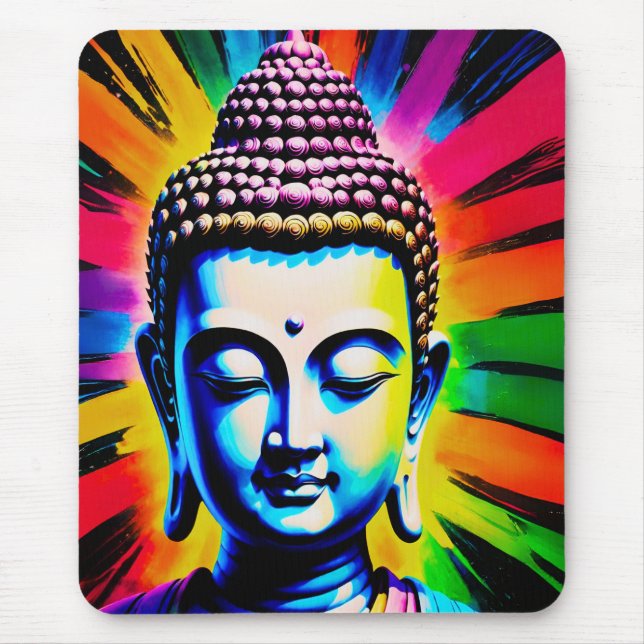 Tapis De Souris Décor du néon bouddha (Devant)