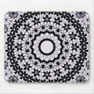 Tapis De Souris Décor en dentelle noir gris sans charme